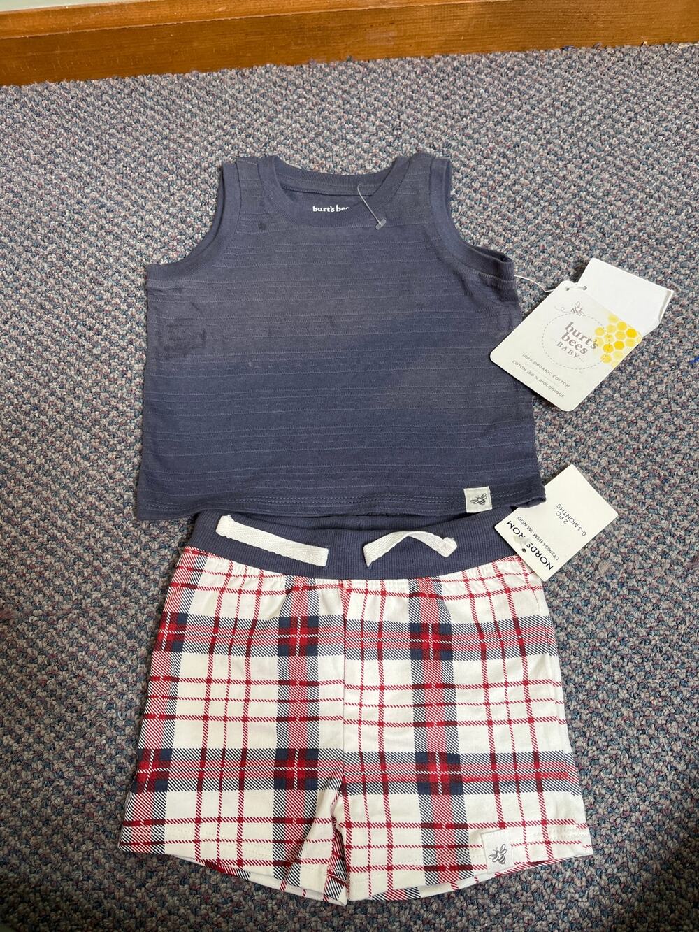 Burts Bees Baby 2 Piece Outfit 0-3 months